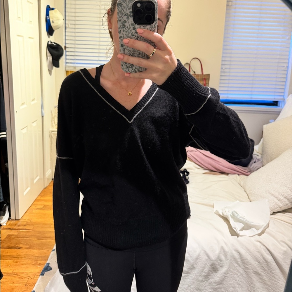 Magaschoni Black V-Neck Sweater